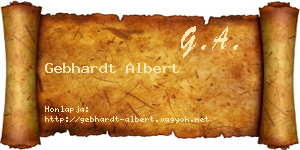 Gebhardt Albert névjegykártya
